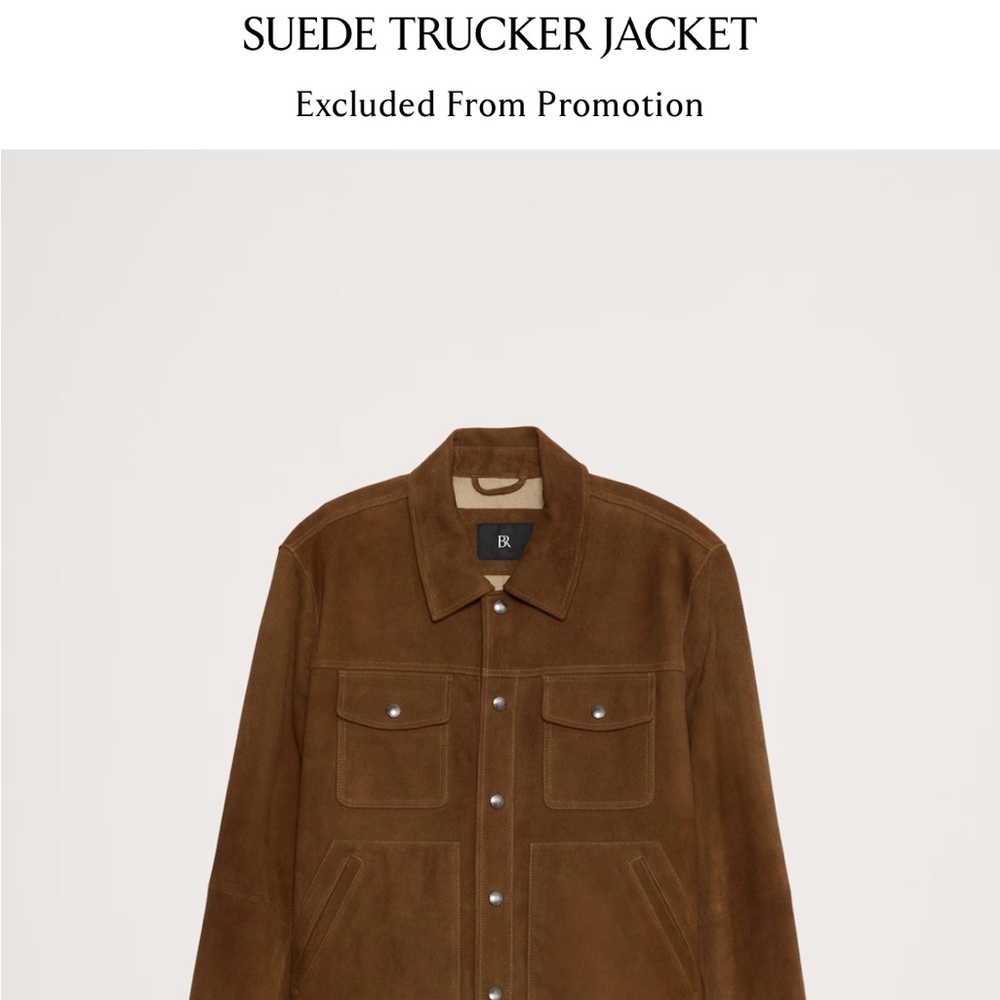 Men’s BRAND NEW BANANA REPUBLIC Suede Trucker Jacket Sz XL